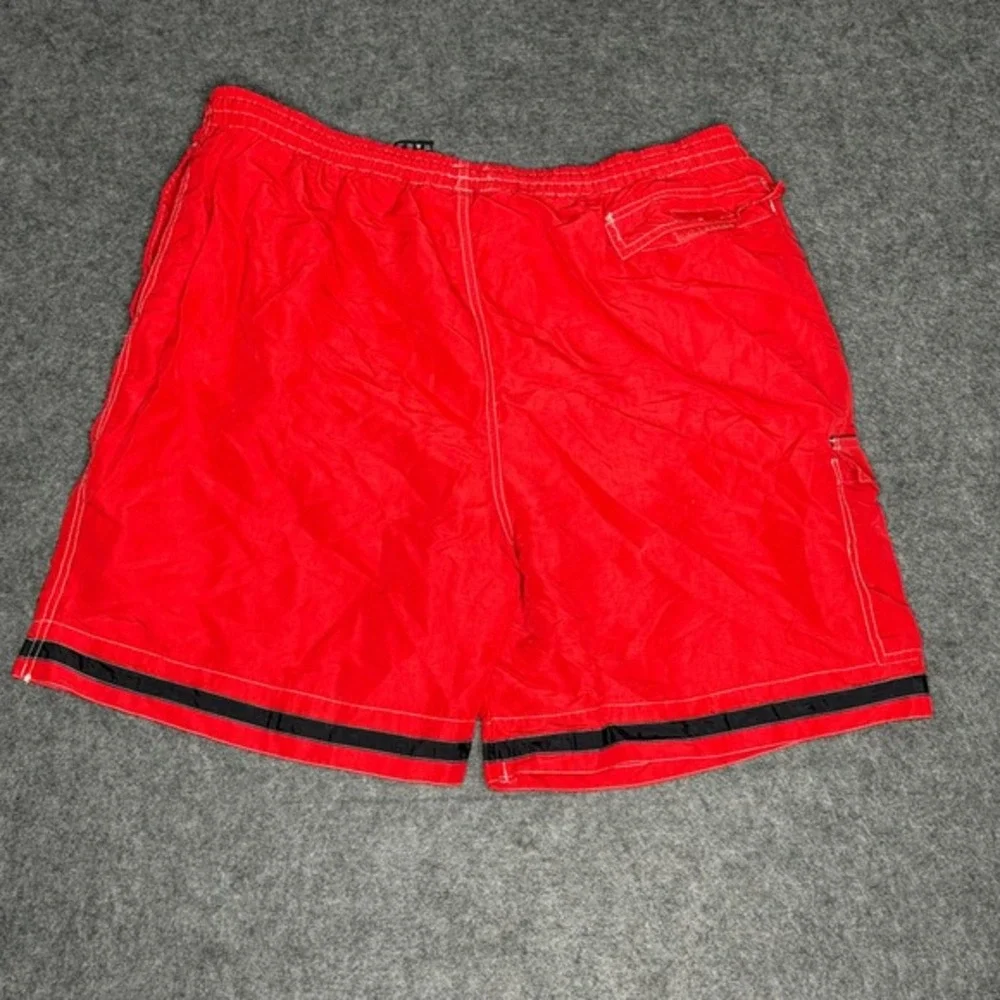 Starter Mens Red Nylon Swim Trunks Cargo‎ Pocket Mesh Lined XL 0115